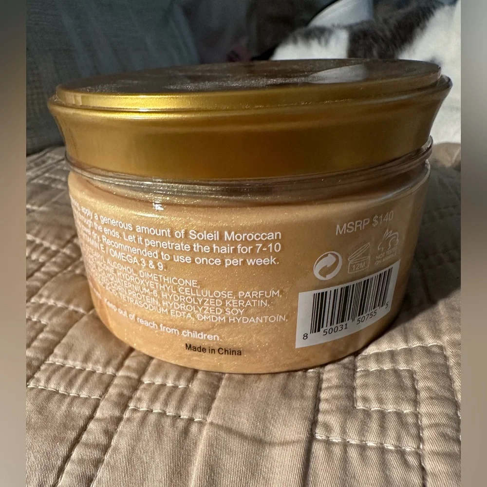 Soleil Moroccan Hair Mask Organic & Paraben-Free 300 ml Gold MRSP $140 Sealed - Picture 4 of 7